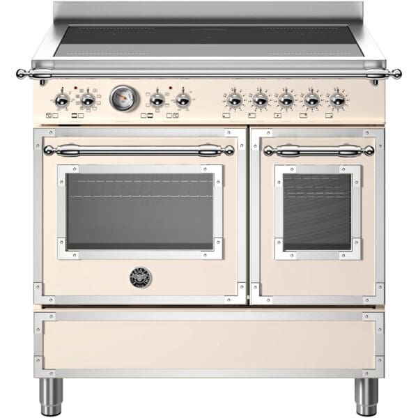 bertazzoni her95i2eavt heritage induktionskomfur med dobbeltovn 90 cm cremehvid her95i2eavt 52362 1