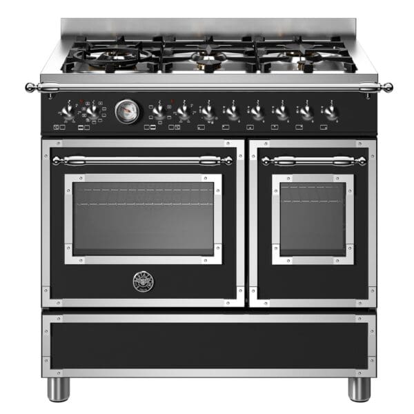 bertazzoni heritage gaskomfur med dobbeltovn 90 cm mat sort her96l2enet 52356 1