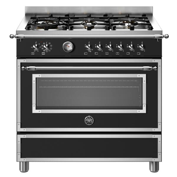 bertazzoni heritage gaskomfur med ovn 90 cm mat sort her96l1enet 52355 1