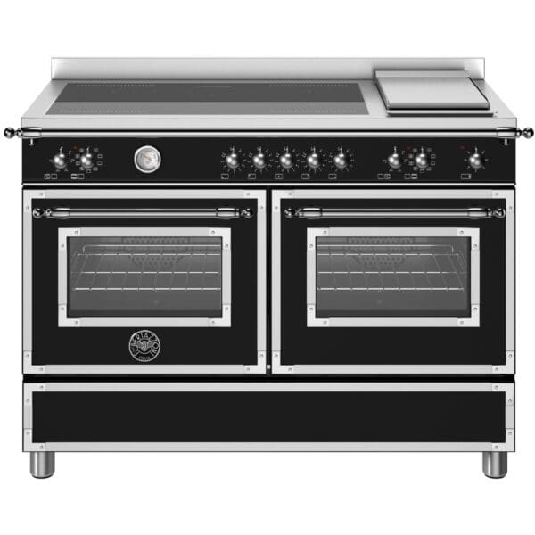 bertazzoni heritage induktionskomfur med dobbeltovn med og stegeplade 120 cm matsort her125i2enet 62508 1