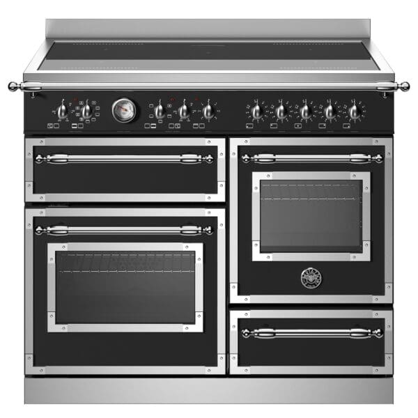 bertazzoni heritage induktionskomfur med trippel ovn 100 cm mat sort her105i3enet 52364 1