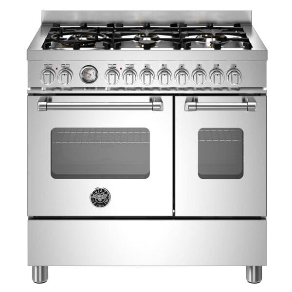 bertazzoni master gaskomfur med dobbeltovn 90 cm rustfrit staal mas96l2ext 52368 1