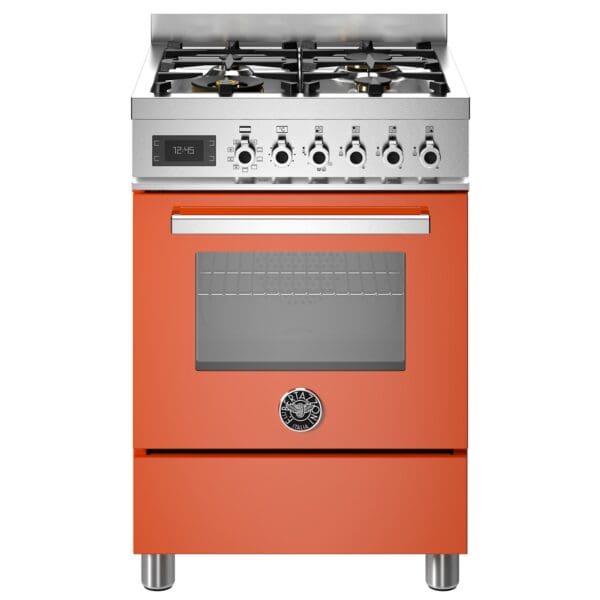 bertazzoni professional gaskomfur med ovn 60 cm orange pro64l1eart 52382 1