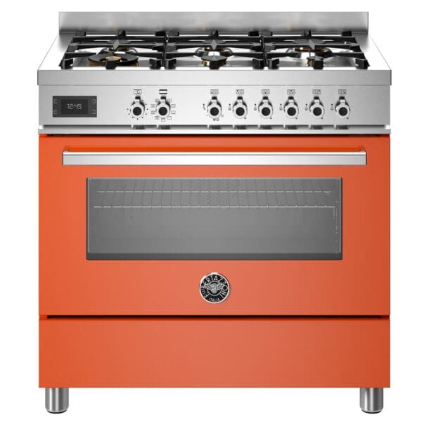 bertazzoni professional gaskomfur med ovn 90 cm orange pro96l1eart 52389 1