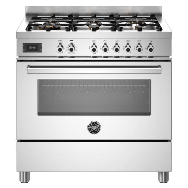 bertazzoni professional gaskomfur med ovn 90 cm rustfrit staal pro96l1ext 52391 1