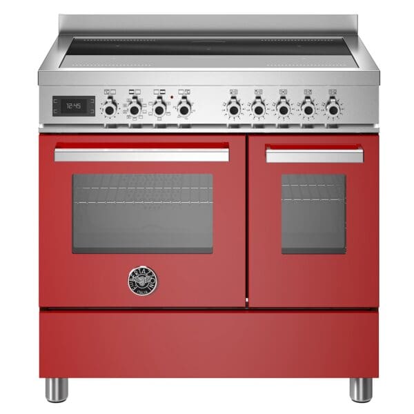 bertazzoni professional induktionskomfur med dobbeltovn 90 cm roed pro95i2erot 52411 1