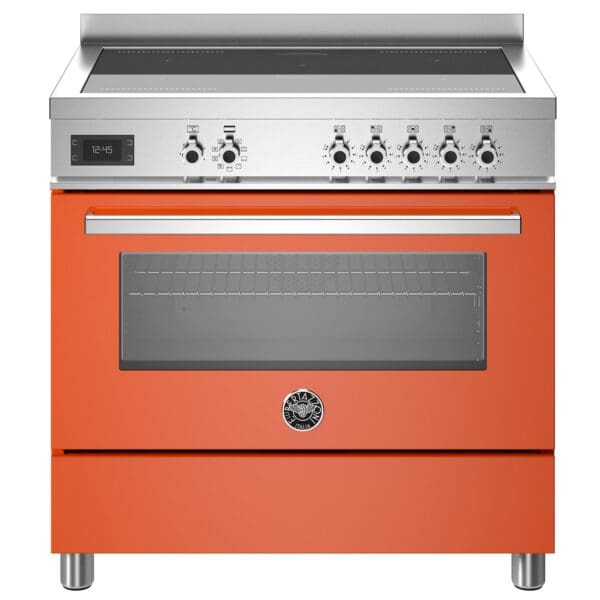 bertazzoni professional induktionskomfur med ovn 90 cm orange pro95i1eart 52416 1