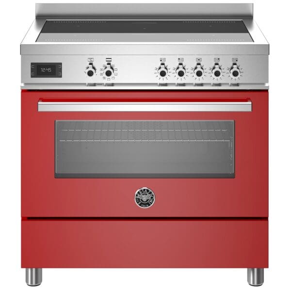 bertazzoni professional induktionskomfur med ovn 90 cm roed pro95i1erot 52410 1