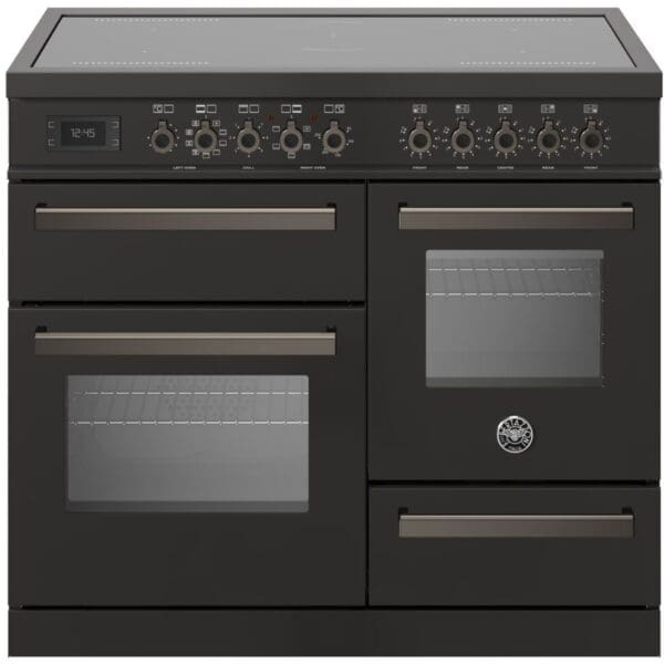 bertazzoni professional induktionskomfur med trippel ovn 100 cm mat sort pro105i3ecat 52421 1