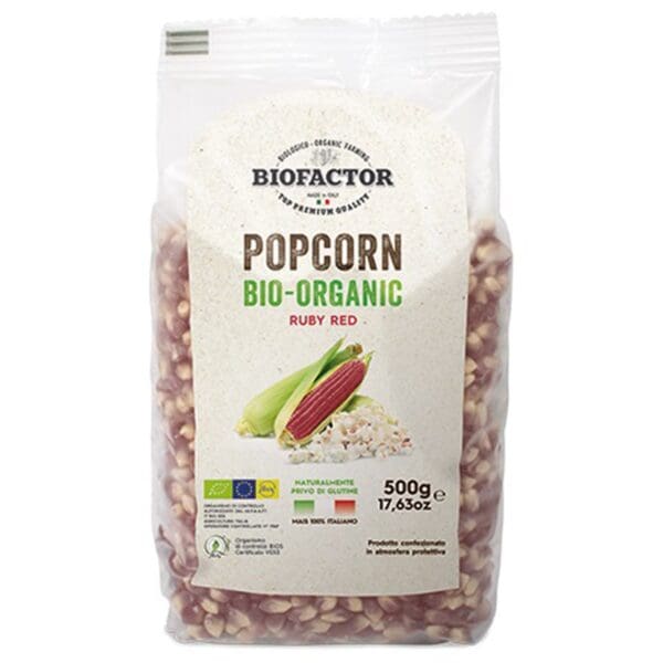 biofactor oekologiske popcorn 500 g roed biored500 54372 1