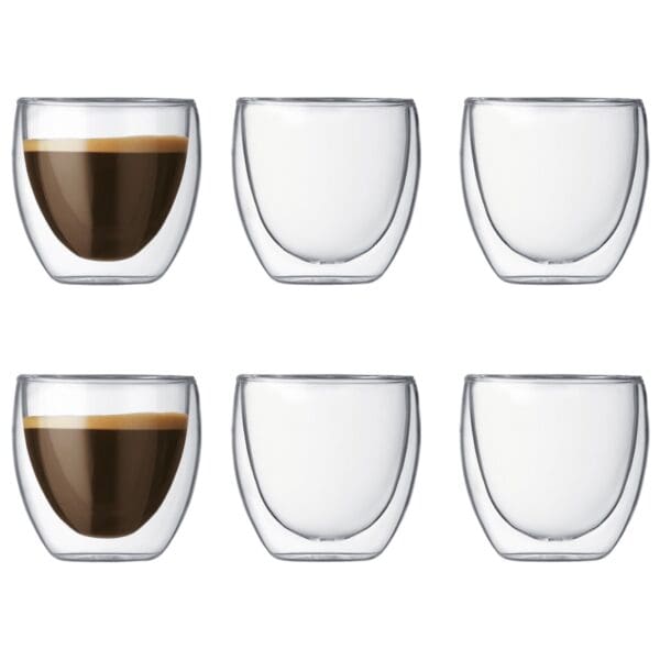 bodum pavina dobbeltvaegget espresso glas 0 08 l 6 stk 970736 4818 1