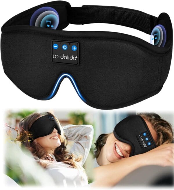 enjoy sovemaske med bluetooth kolende perfekt til dyb og afslappende sovn spl lcd01 seniorpleje 770306