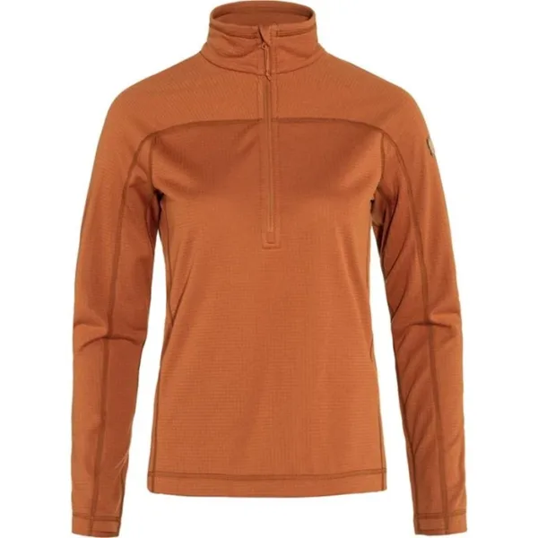 fjallraven abisko lite fleece half zip w terracotta