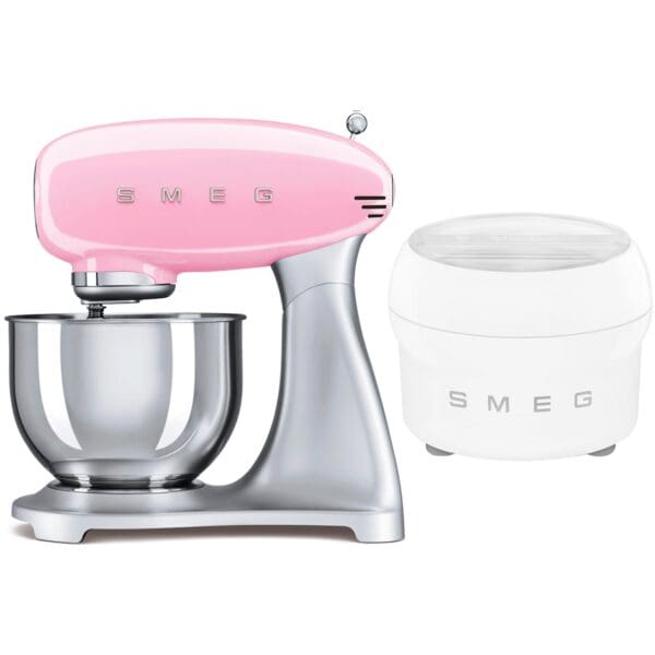 smeg roeremaskine med ismaskine pastelrosa smf02pkeuglass 49246 1