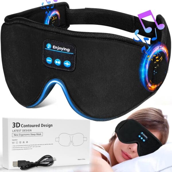 sovemaske med indbygget bluetooth spil musik mens du sover tradlos justerbar 3 farver spl light01 seniorpleje 353186