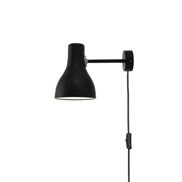 type 75 wall light w cable jet black 1