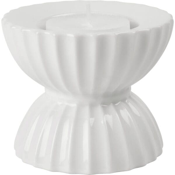 lyngby porcelaen tura lysestage til fyrfadslys oe8 cm hvid 201464 56276 1